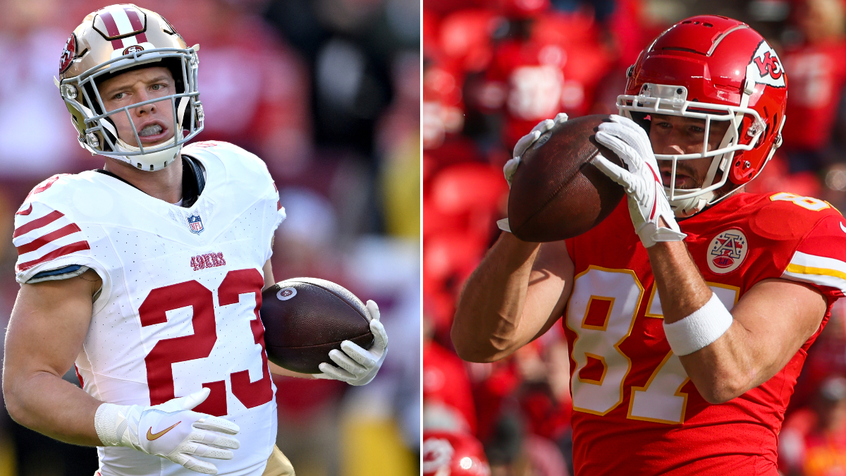 Travis Kelce, Christian McCaffrey Anytime TDs Have More Tickets Than 49ers Moneyline, Spread article feature image