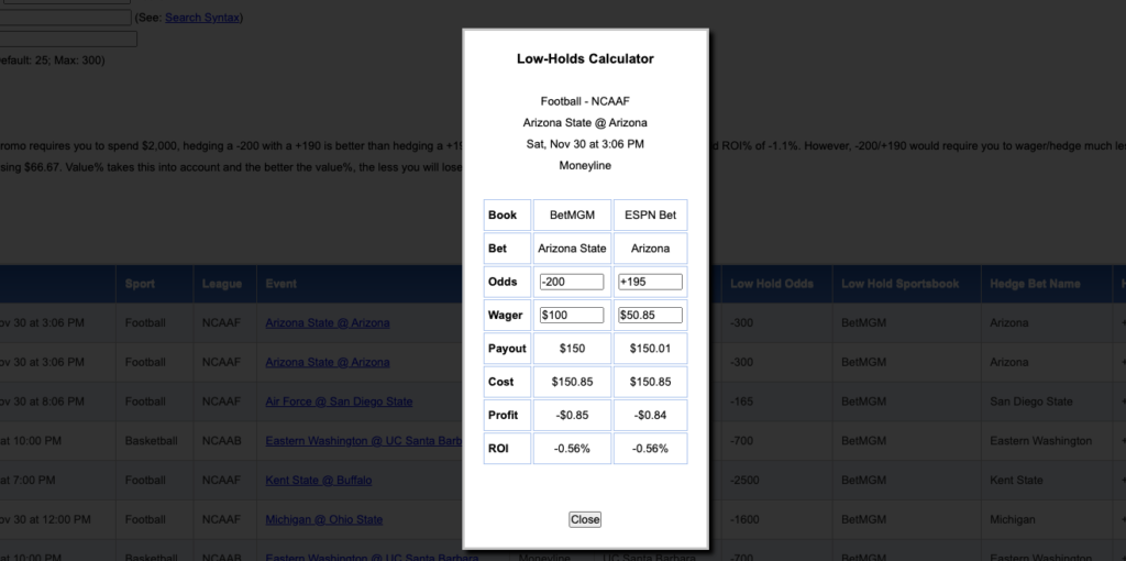 low hold bet example for betmgm deposit match