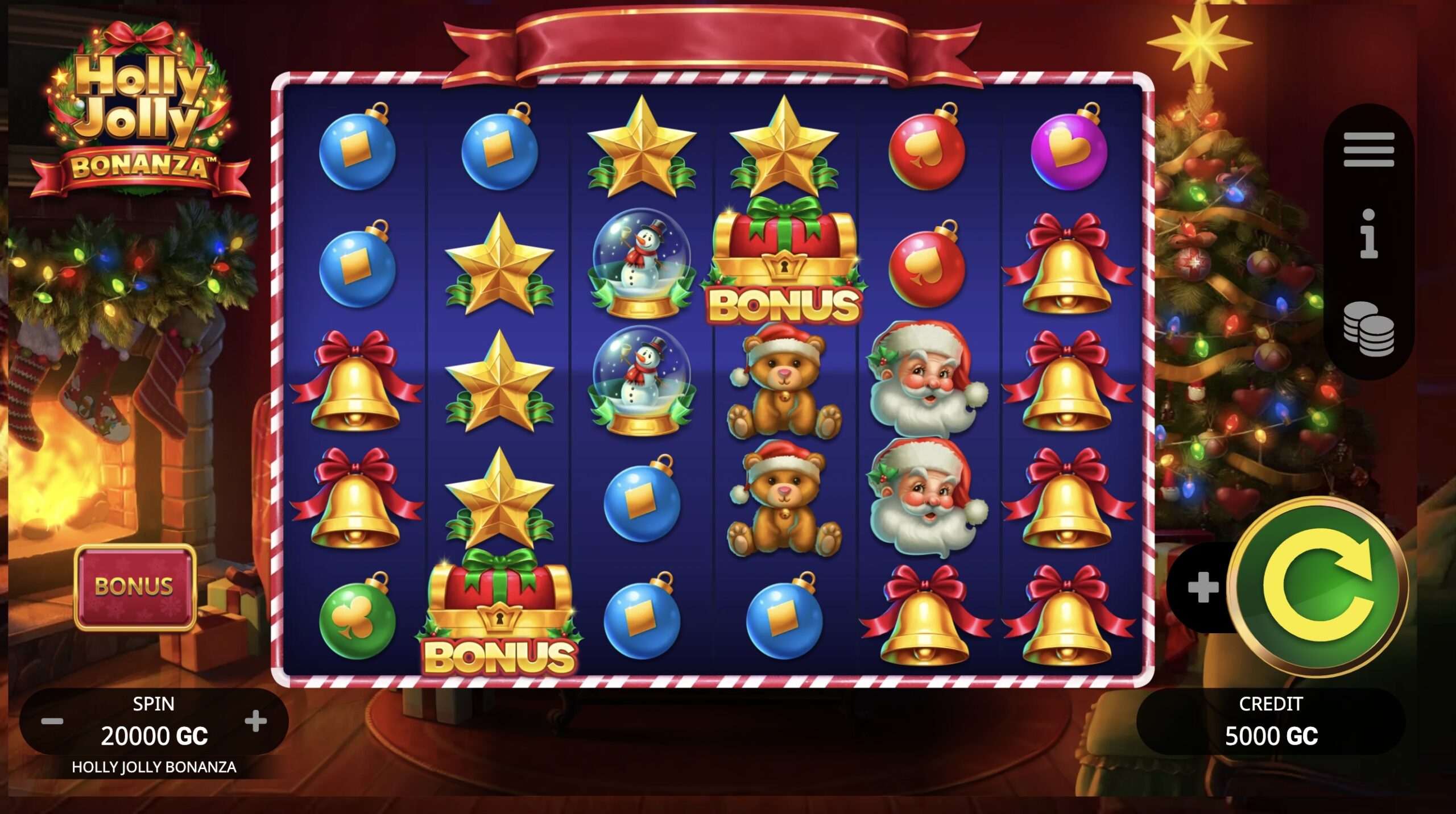 holly jolly bonanza is a sweepstakes casino game on Pulsz.