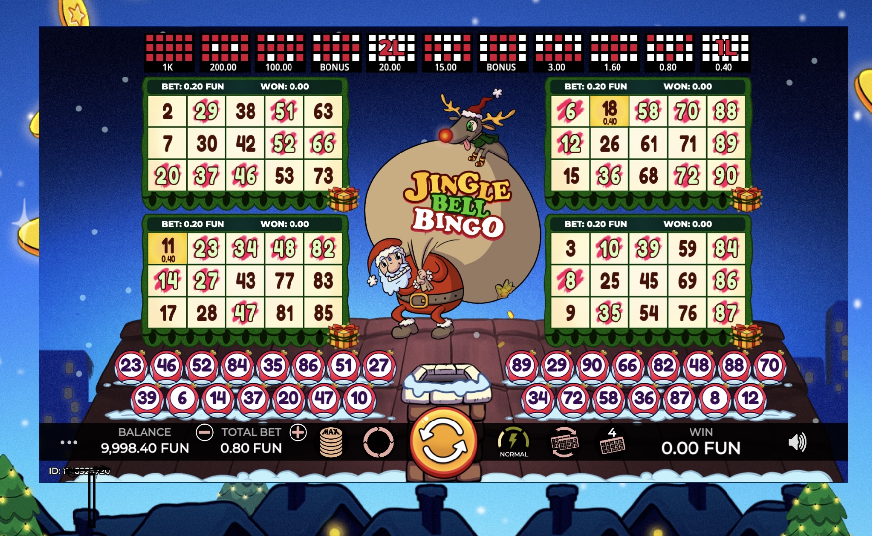 jingle bell bingo is an online casino game at the money factory