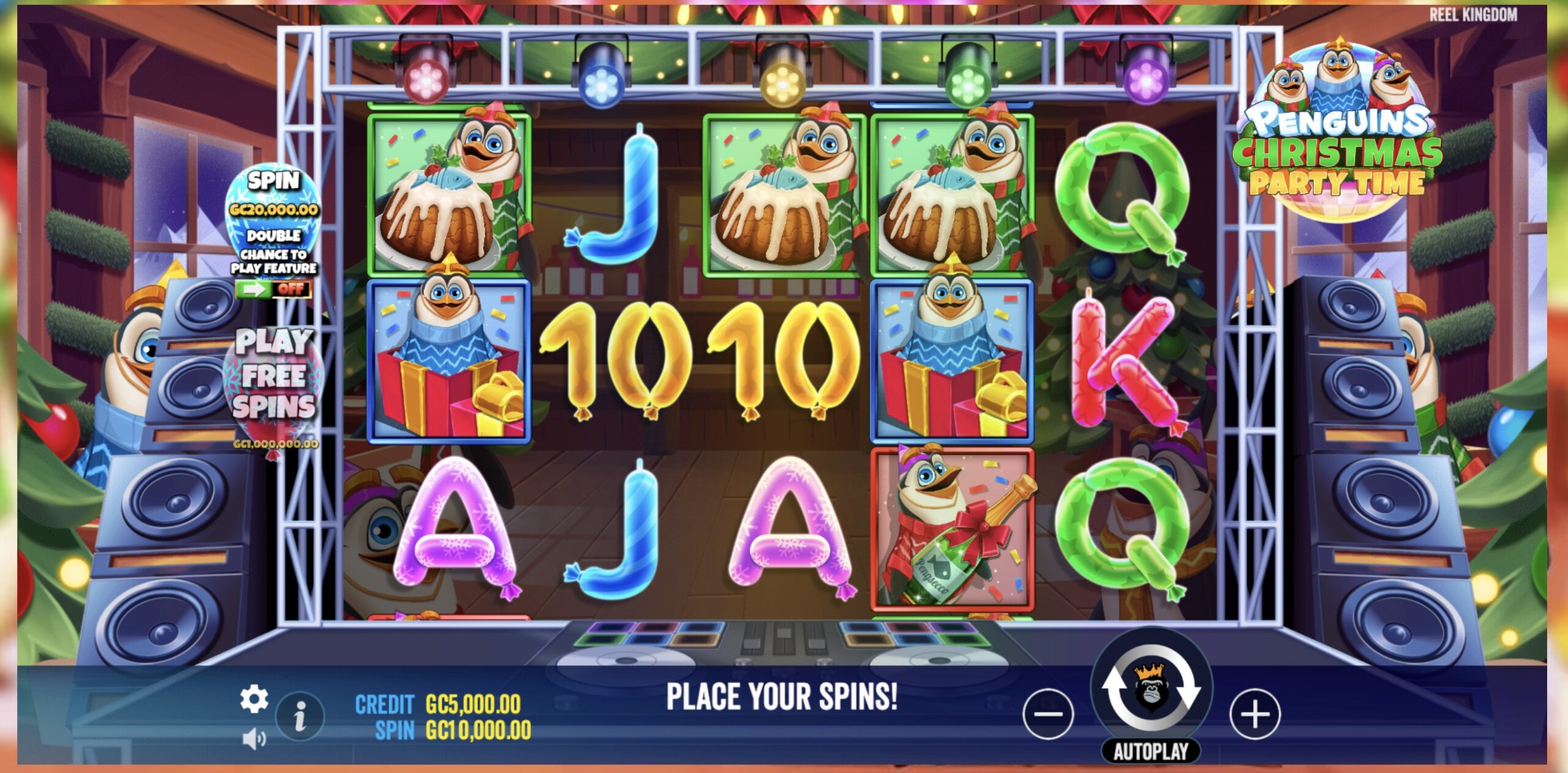 penguin christmas party time is a sweepstakes casino game on Pulsz.