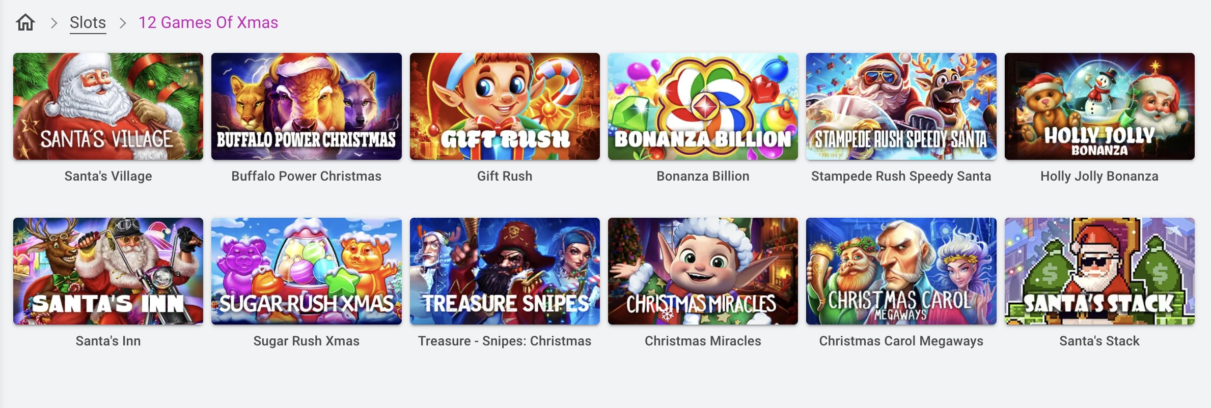 Pulsz has 12 games of Xmas on its sweepstakes casino website