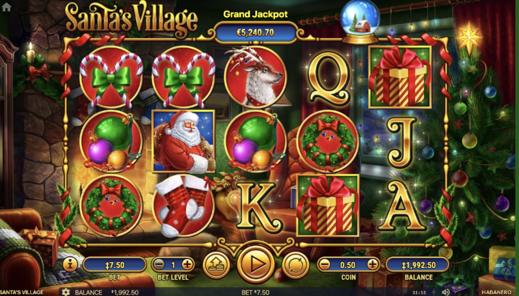 santa's village is a sweepstakes casino game based on christmas