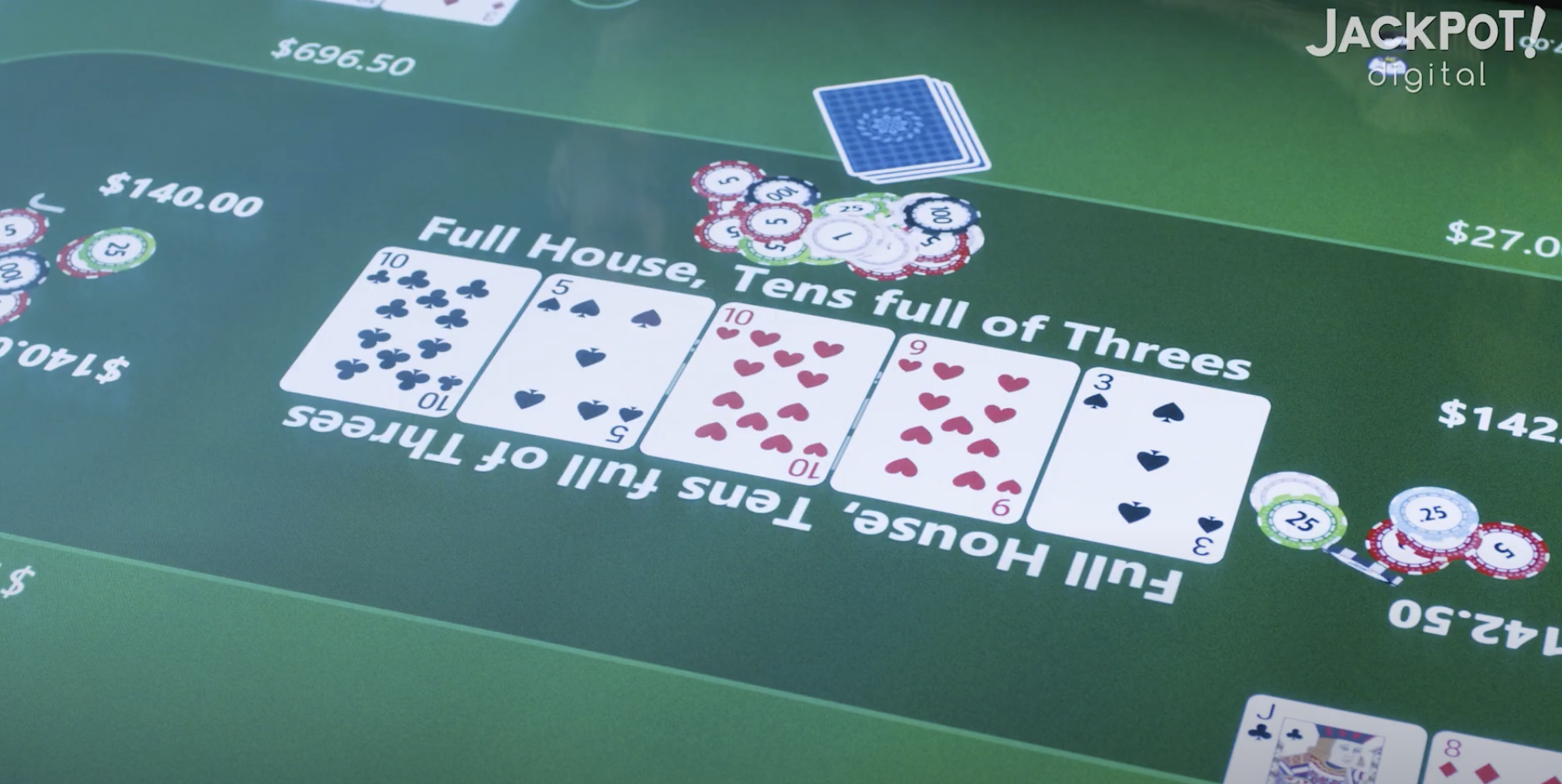 digital poker tables from jackpot don't use a dealer.