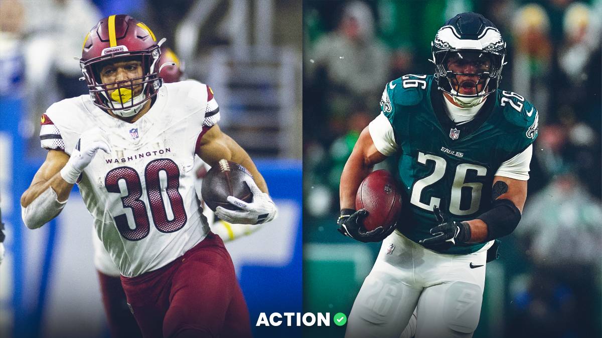 Commanders vs. Eagles Player Props for Saquon Barkley, Jalen Hurts, A.J. Brown, Austin Ekeler article feature image