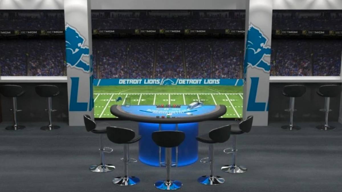 with the betmgm casino bonus code you can play detroit lions blackjack and feel like you are at the game.