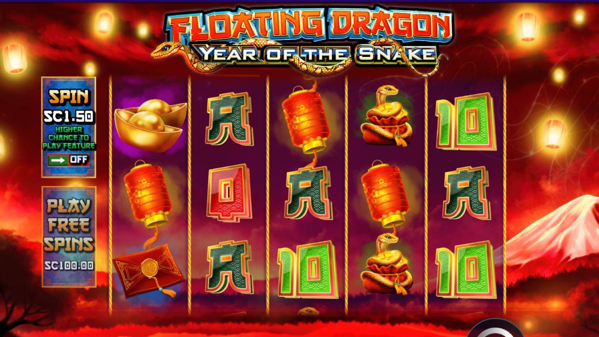 sweepstakes casinos have games like floating dragon that celebrate the year of the snake.