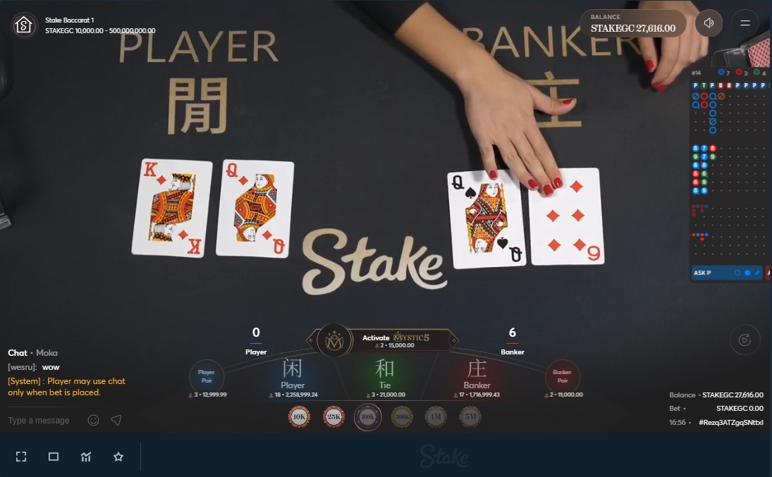 use a stake.us promo code to play live baccarat and if you need to supplement your coins you can now purchase with a credit card.