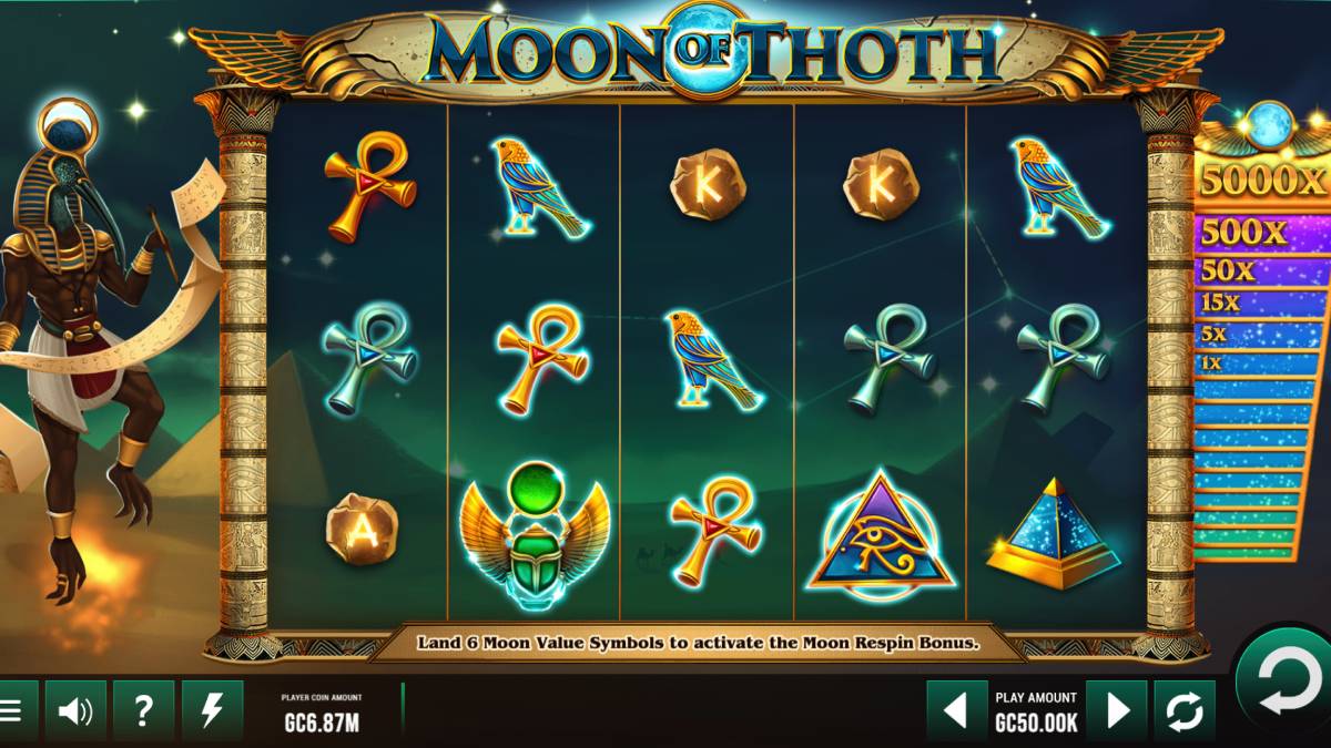 moon of thoth is a sweepstakes casino game that fits perfectly into any party for the aligning of the planets.