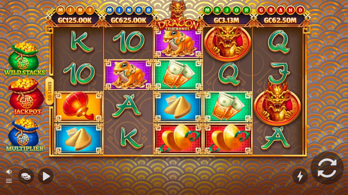 dragon trio bonus can be played by using the no deposit bonus from chumba sweepstakes casino