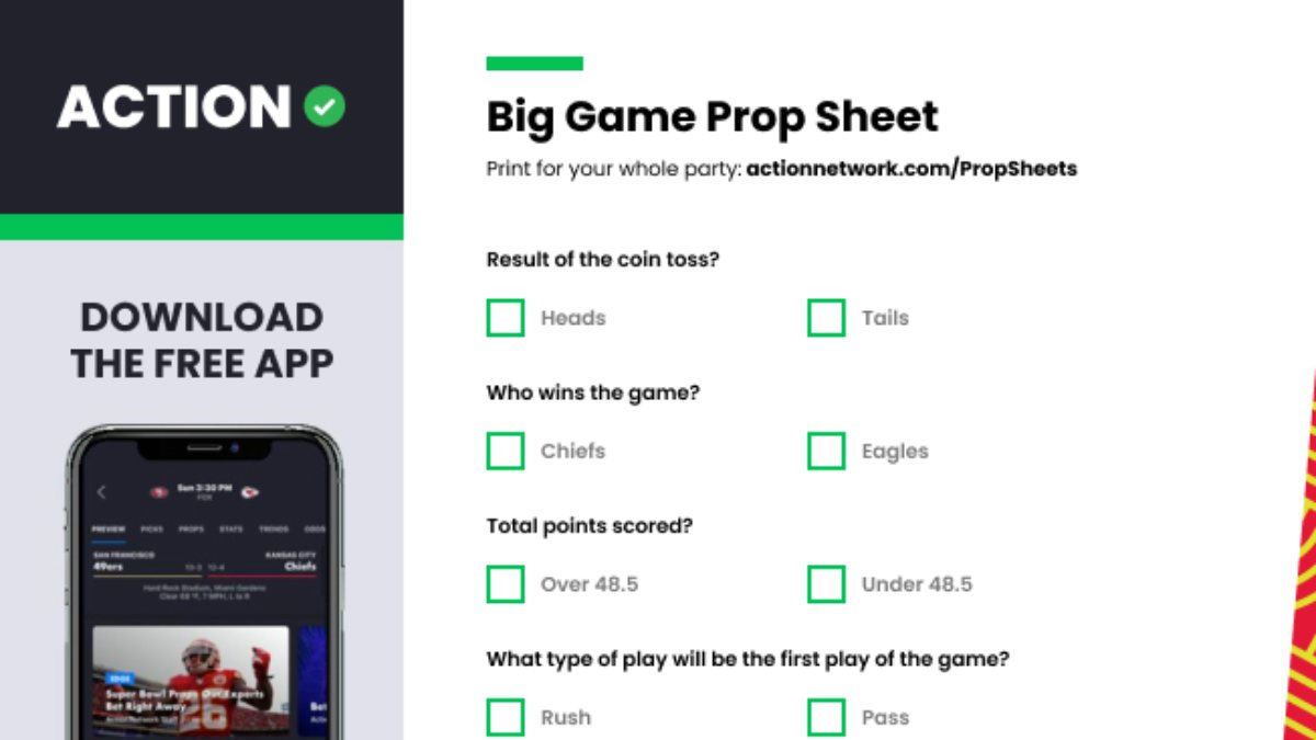 Super Bowl Prop Sheet: Print, Track Chiefs vs. Eagles Bets