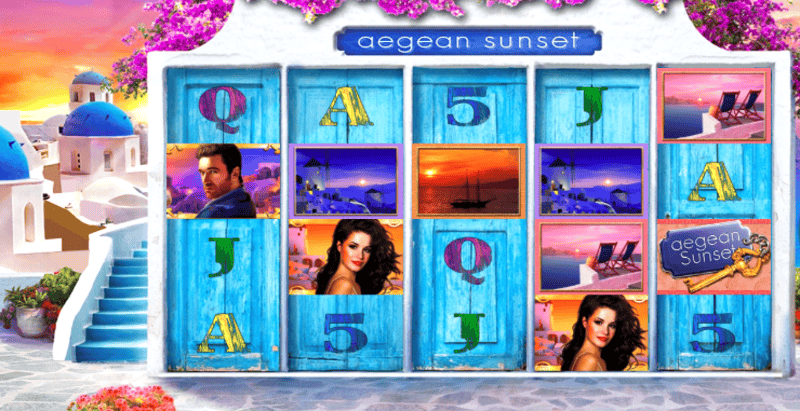 aegean sunset is an online slot game with a Greek Isle feel. 