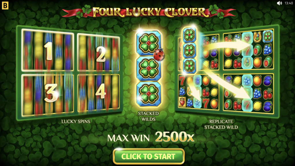 A look at the Four Lucky Clovers interface.