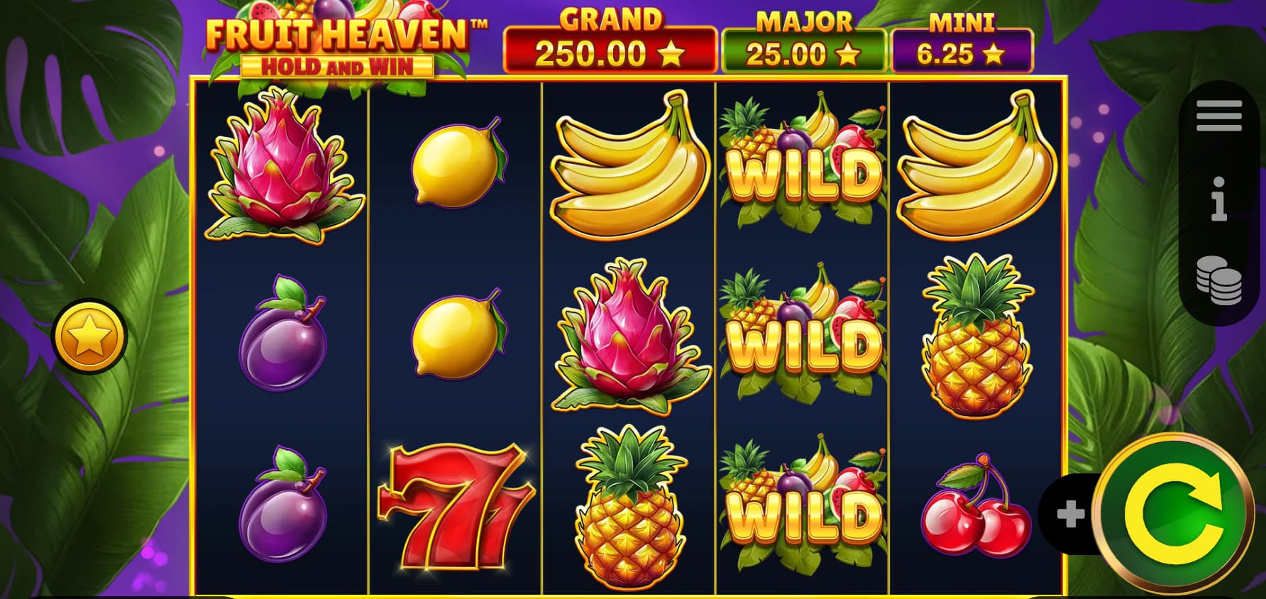 image of the fruit heaven slot interface