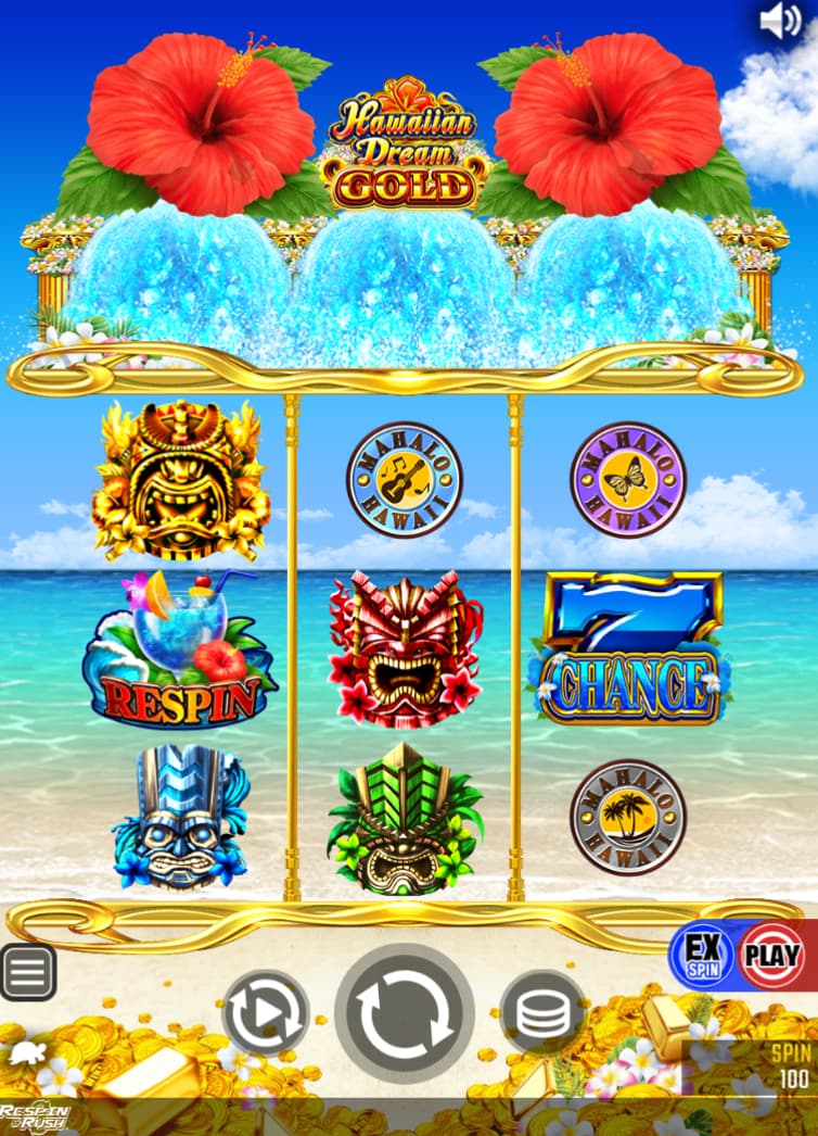 image of the hawaiian dream gold slot interface