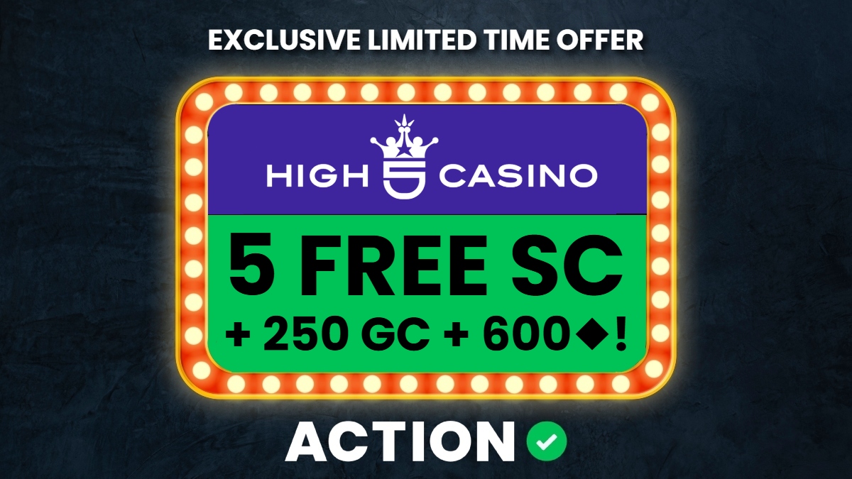 High 5 Casino No Deposit Bonus – 5 FREE SC + 250 GC!