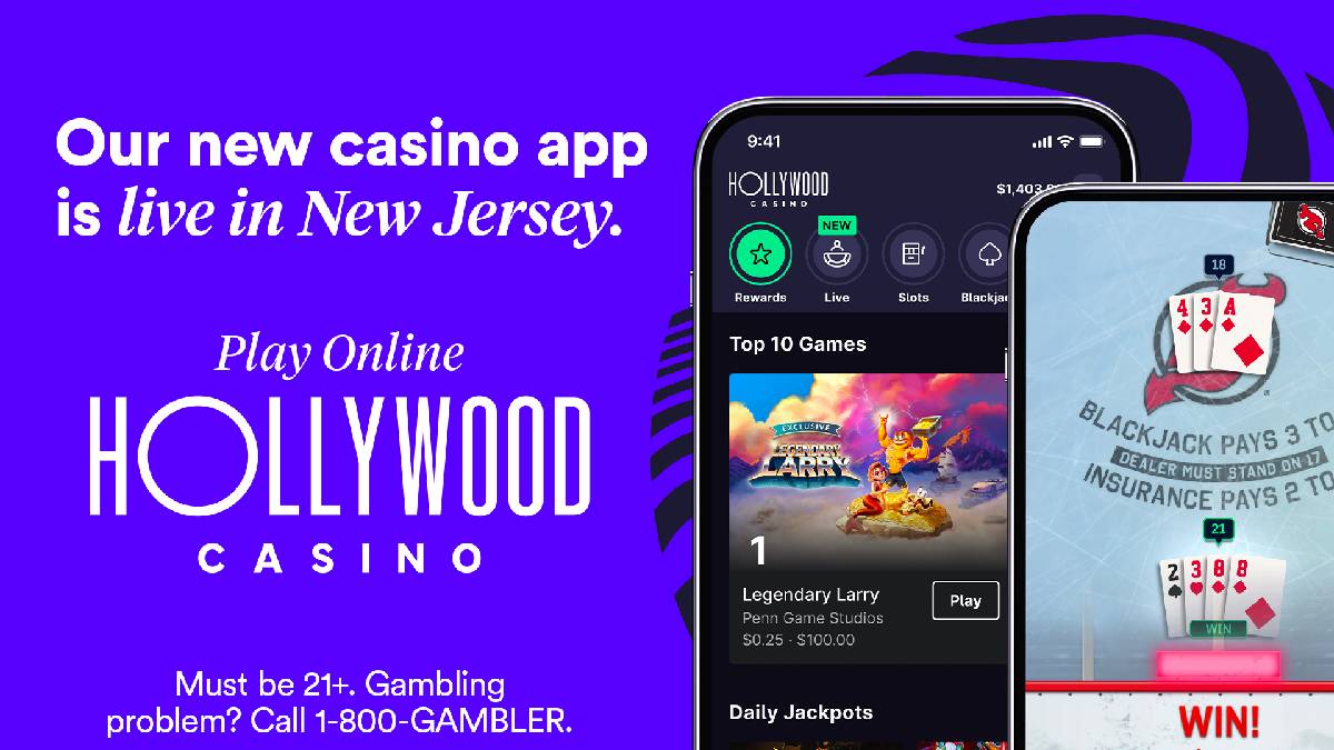 the hollywood casino app is now available in new jersey, joining pennsylvania and michigan as the other states to offer the application.