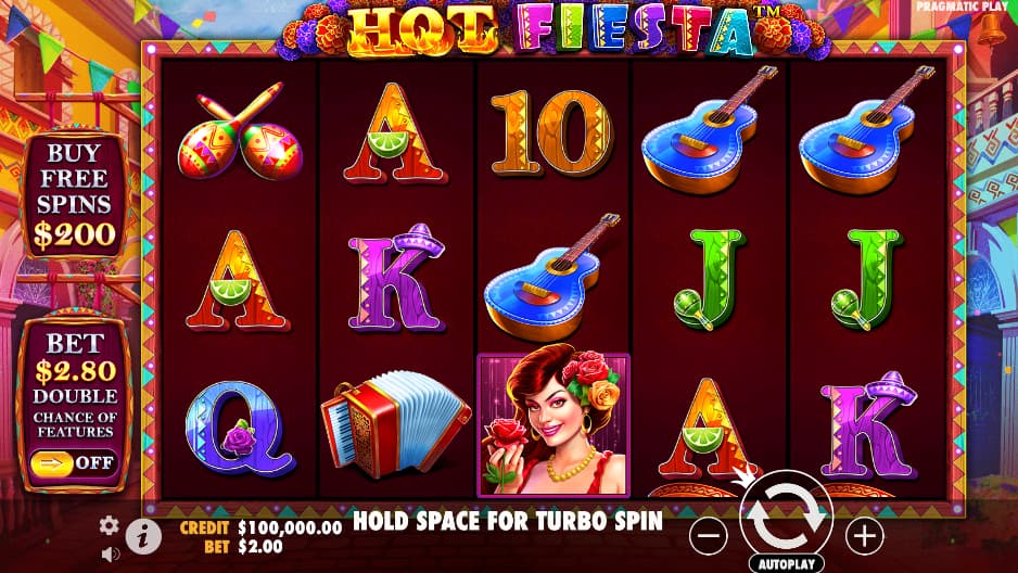 Hot Fiesta is an online slot game with a Cinco de Mayo aesthetic