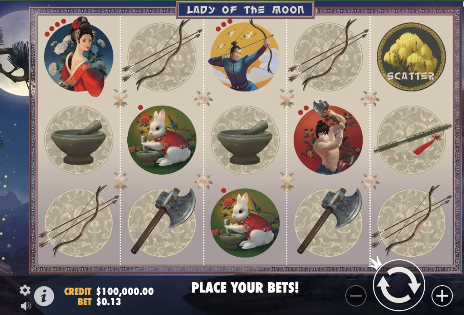 while you're waiting for the lunar eclipse to happen how about playing the slot machine game called lady of the moon.