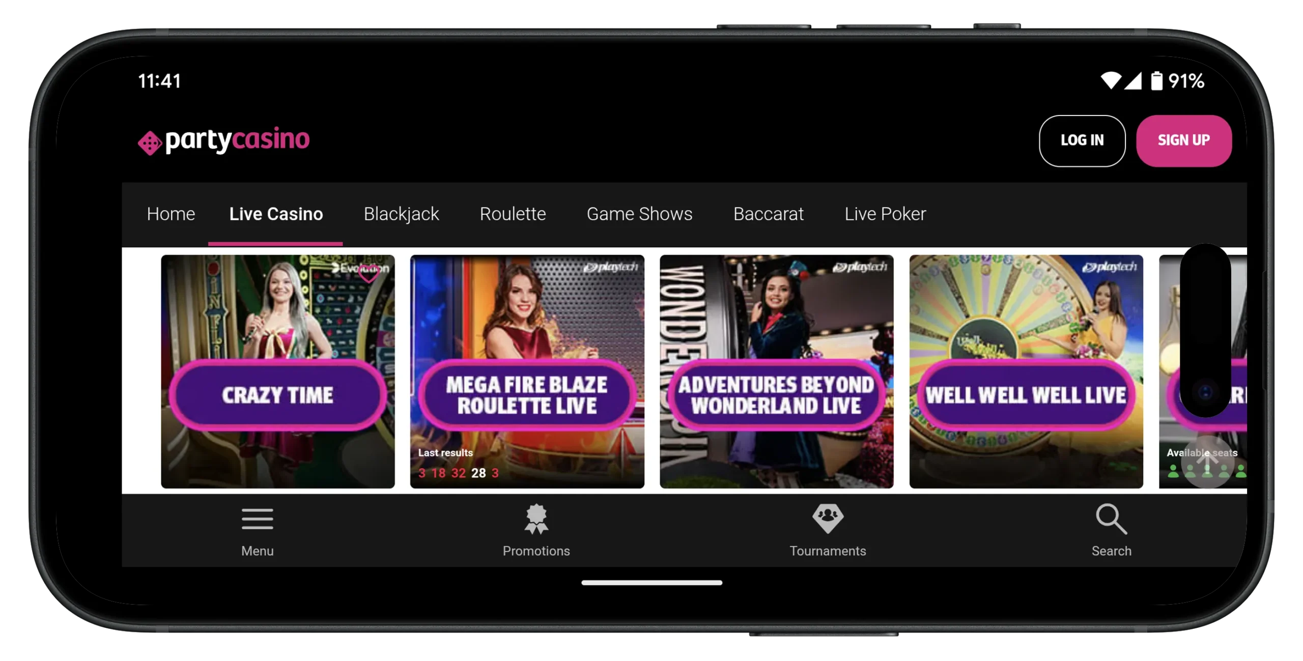 PartyCasino NJ Live Dealer Games