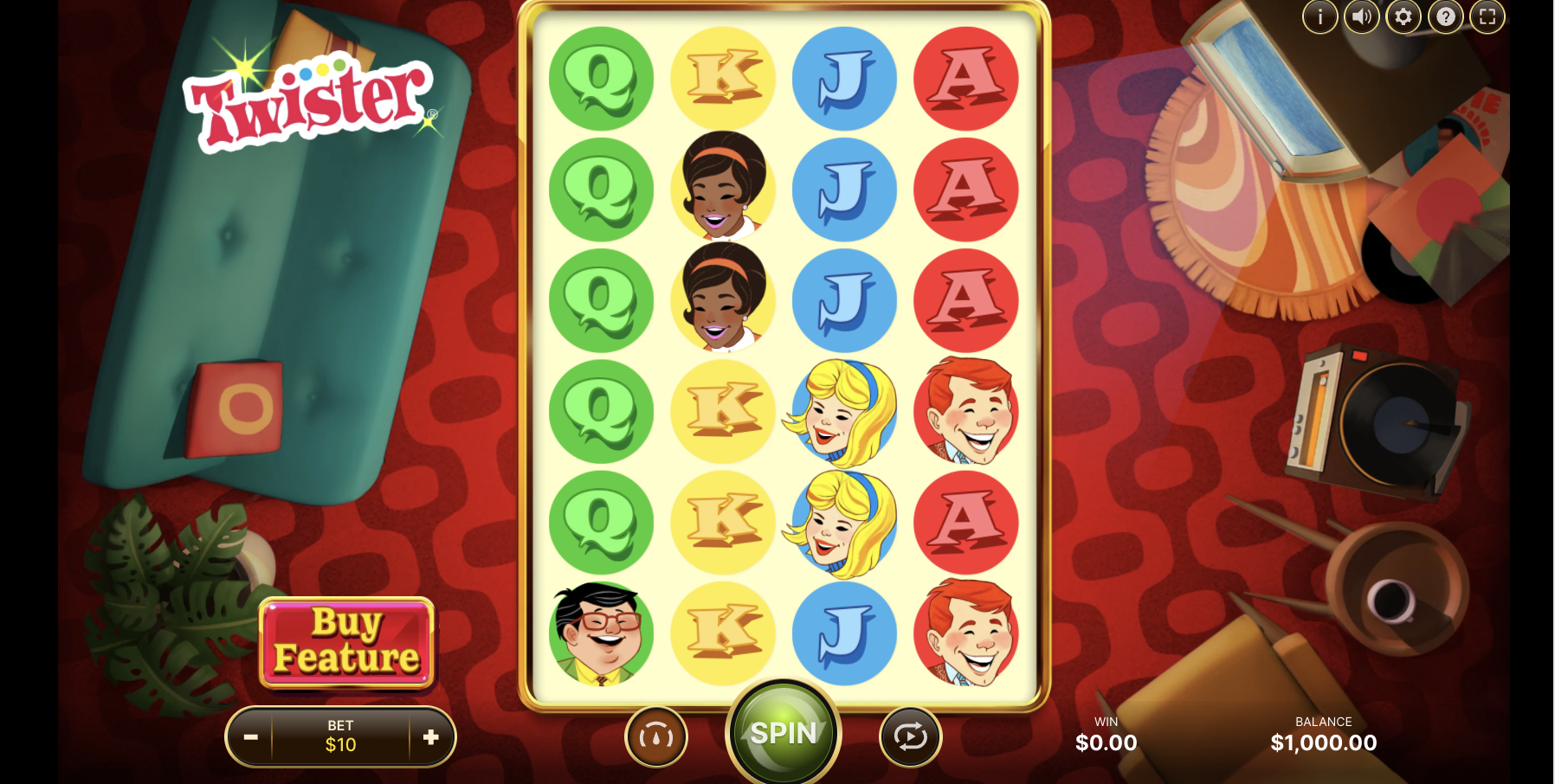 Screenshot of the new DraftKings Casino game, Twister.