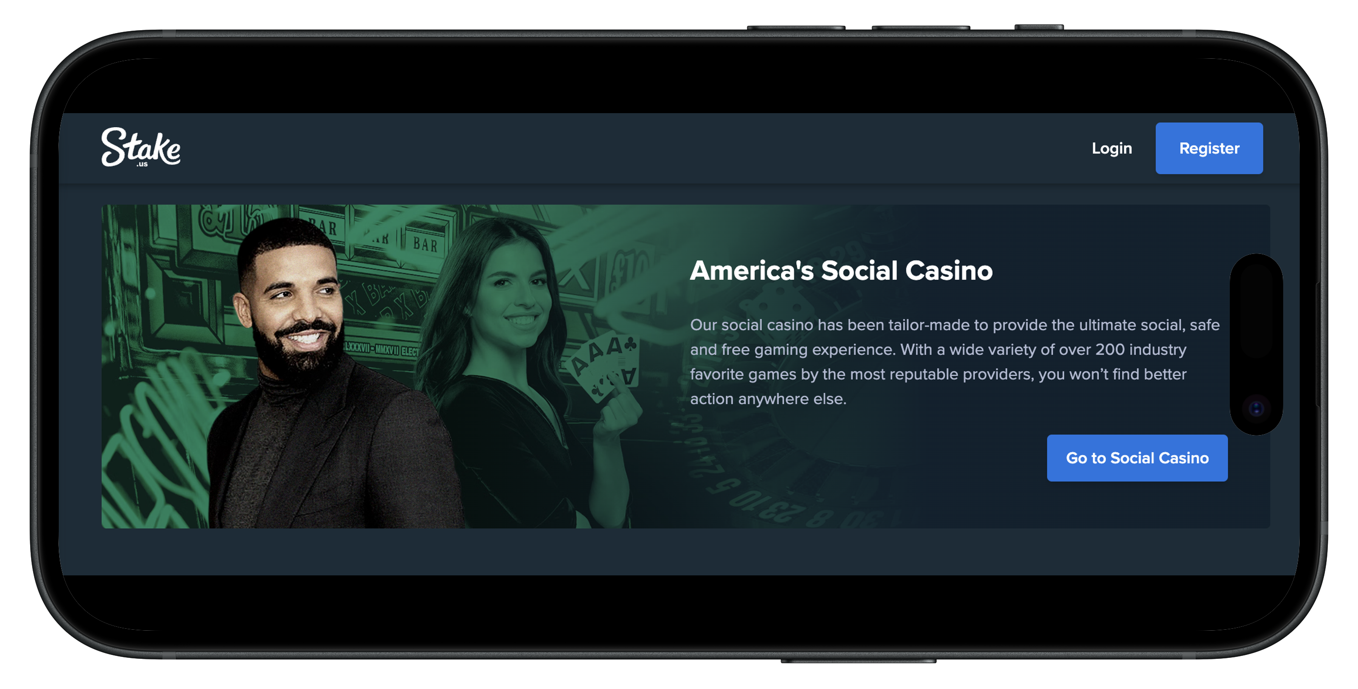 Stake.us on mobile desktop browser.