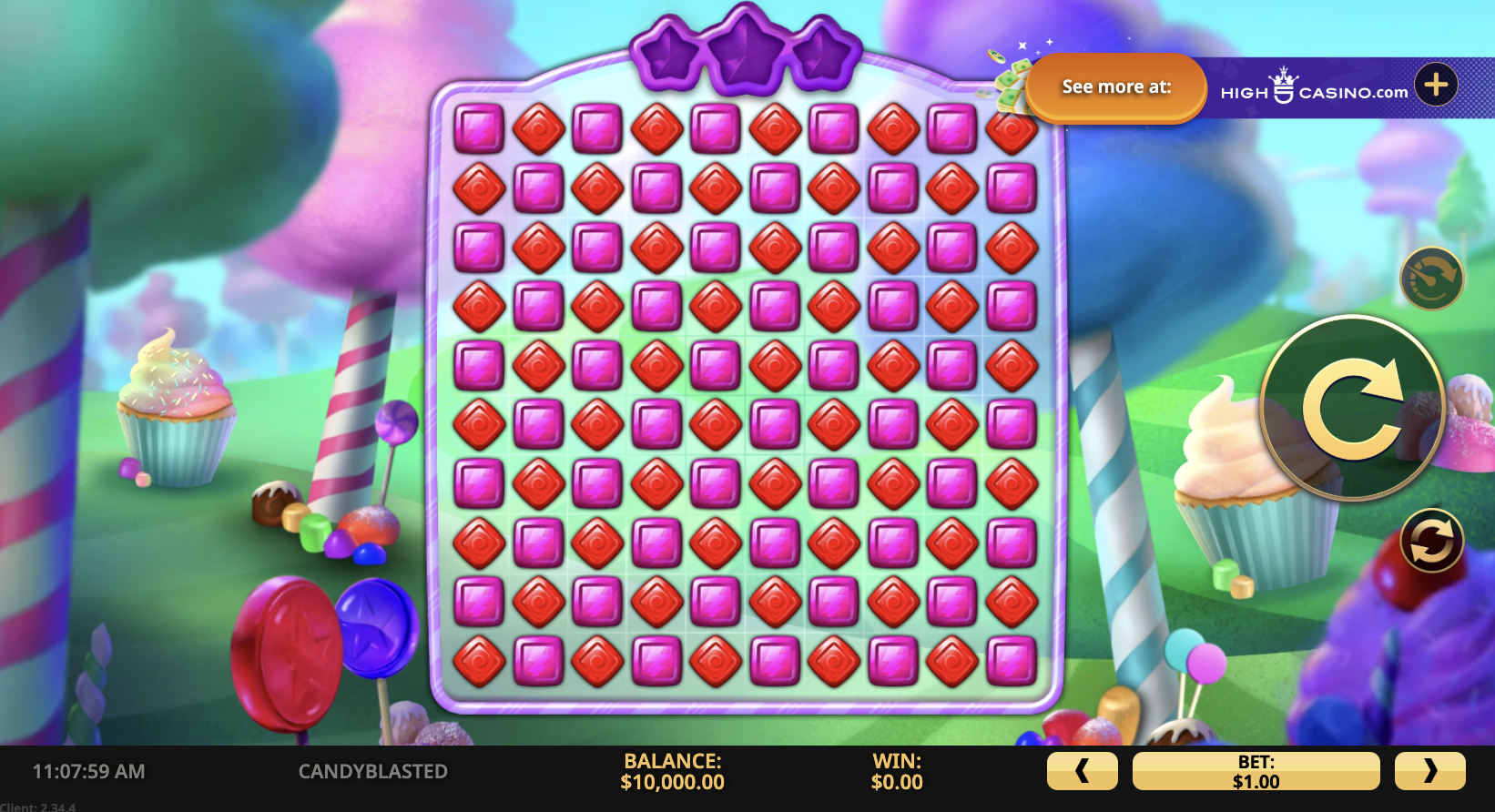 Candy Blasted Slot game on High 5 Casino Desktop.