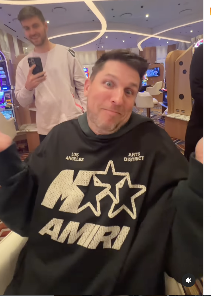 nascar driver denny hamlin was at a loss for words after hitting three slot machine jackpots at a las vegas casino before 