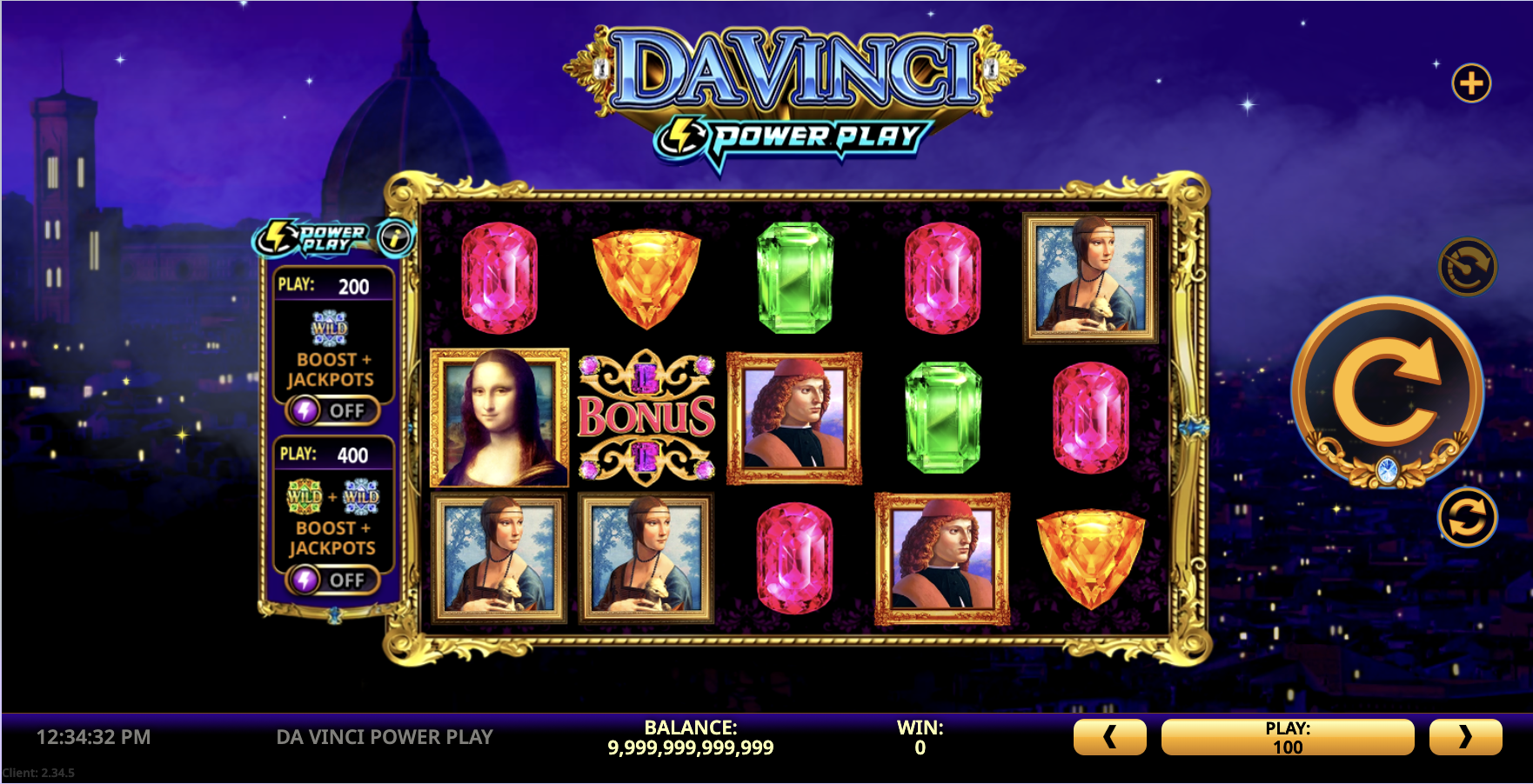 Da Vinci Power Play Game at High 5 Casino
