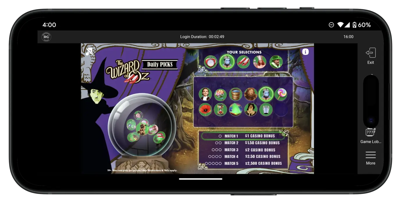 BetMGM Casino Wizard of Oz Prizes