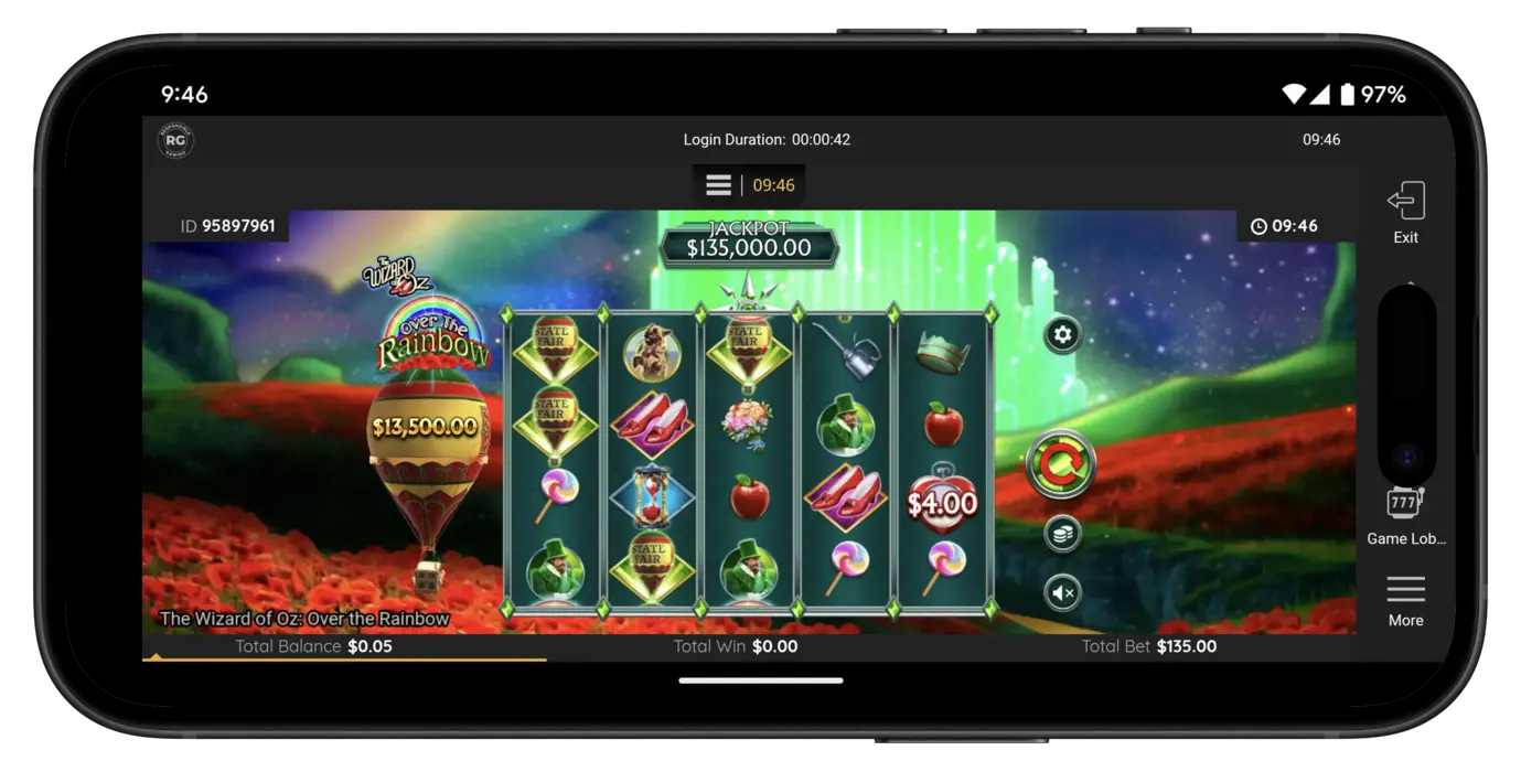 BetMGM Casino Wizard of Oz Over the Rainbow Slot machine Game is an online casino game people can play.