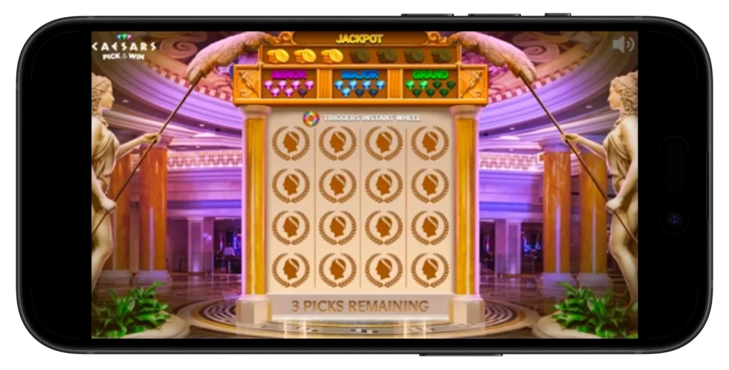A look at the Caesars Palace Online Casino app and the Caesars Collect game.
