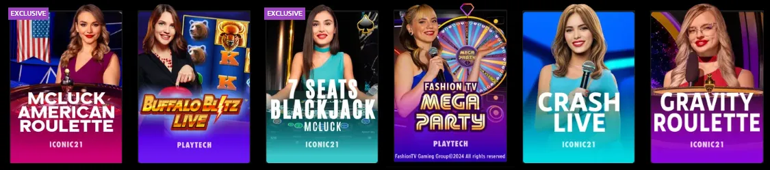 Play Live Dealer Games at McLuck