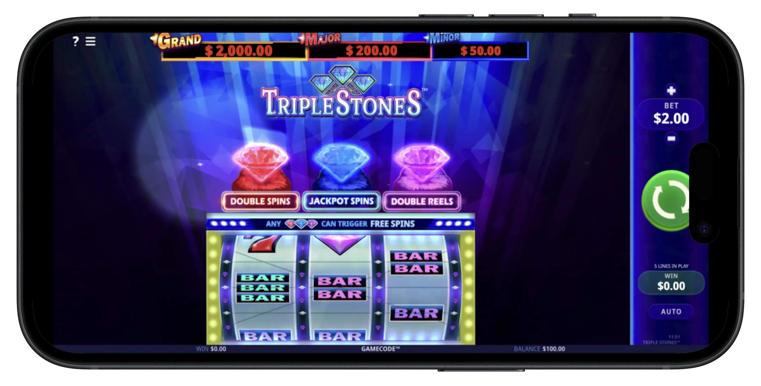 Triple Stones Slot at Borgata