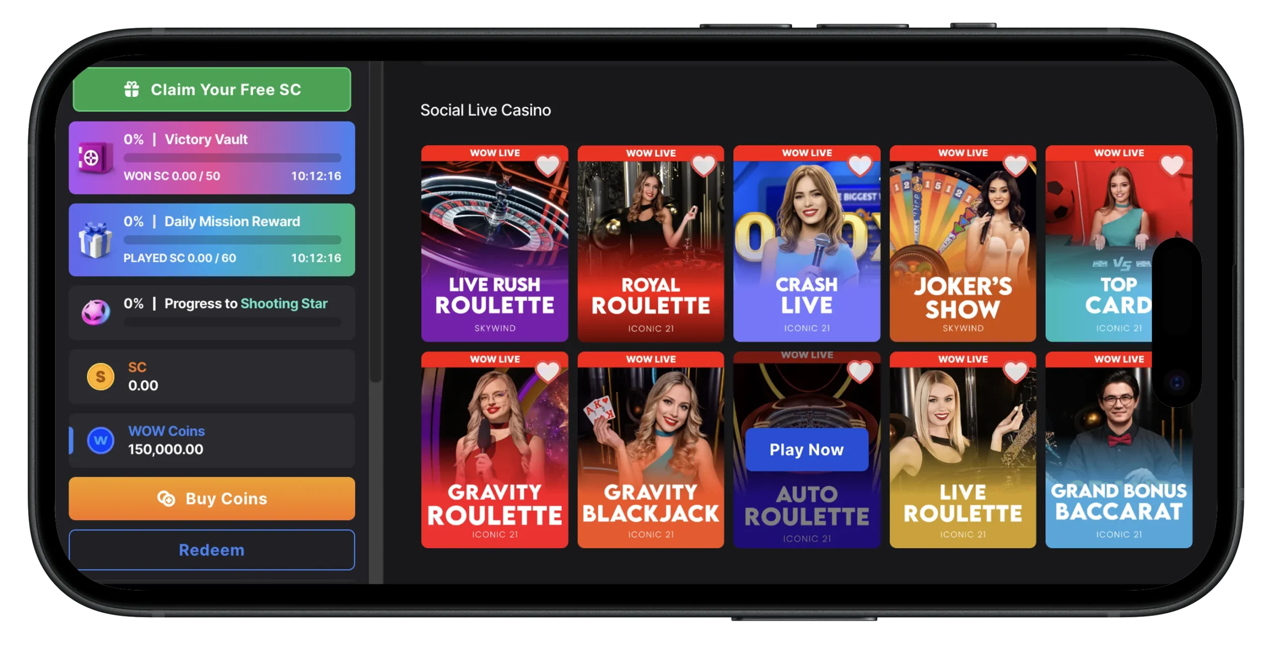 WOW Vegas Live Casino