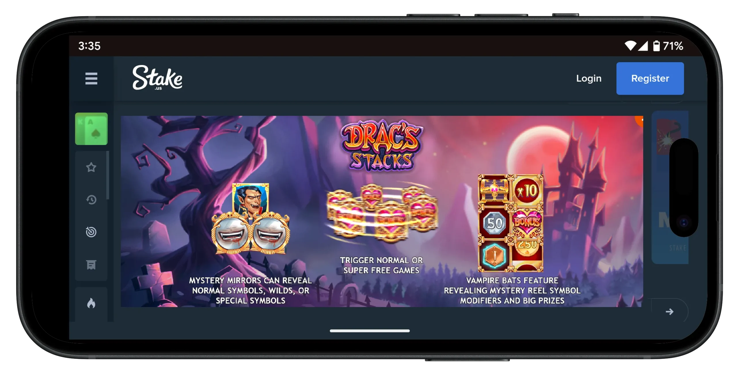 Stake.us Casino Game of the Week Drac's Stacks