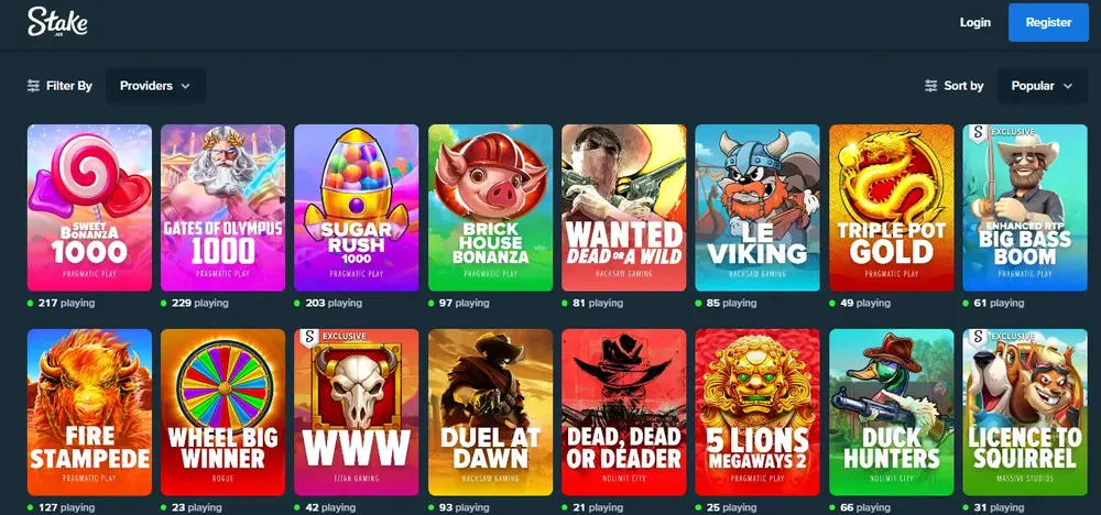Stake.us Casino Games