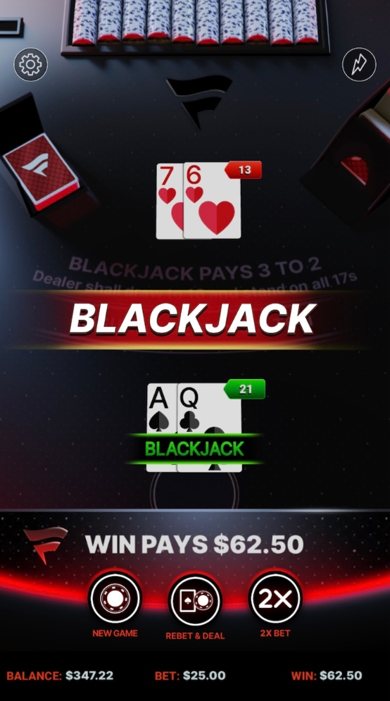 the fanatics casino is now offering gamels like online blackjack in new jersey.