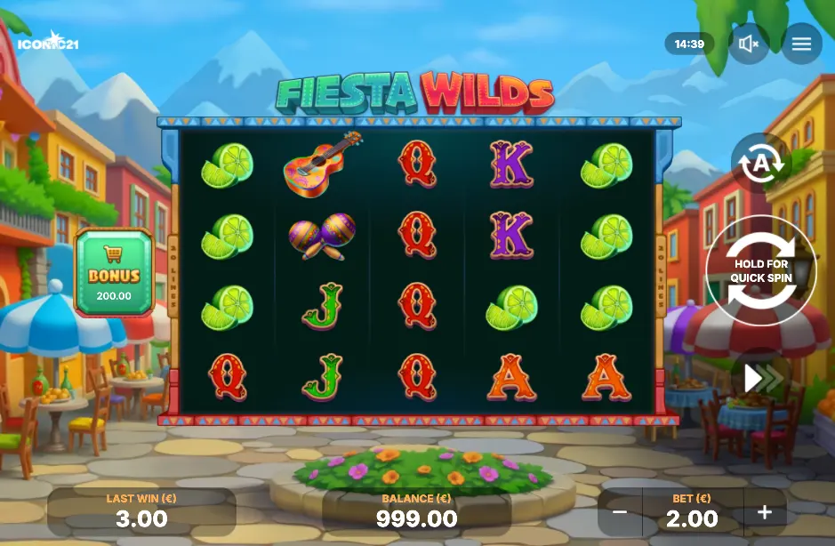 a look at the slot interface of Fiesta Wilds
