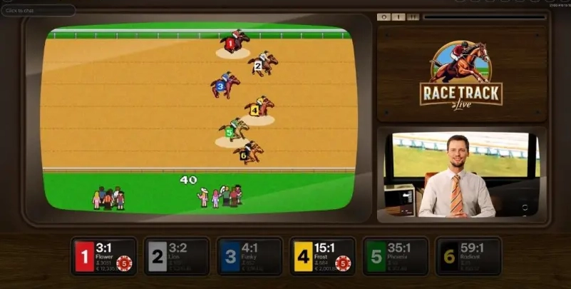 a look at the gameplay interface of Race Track Live!