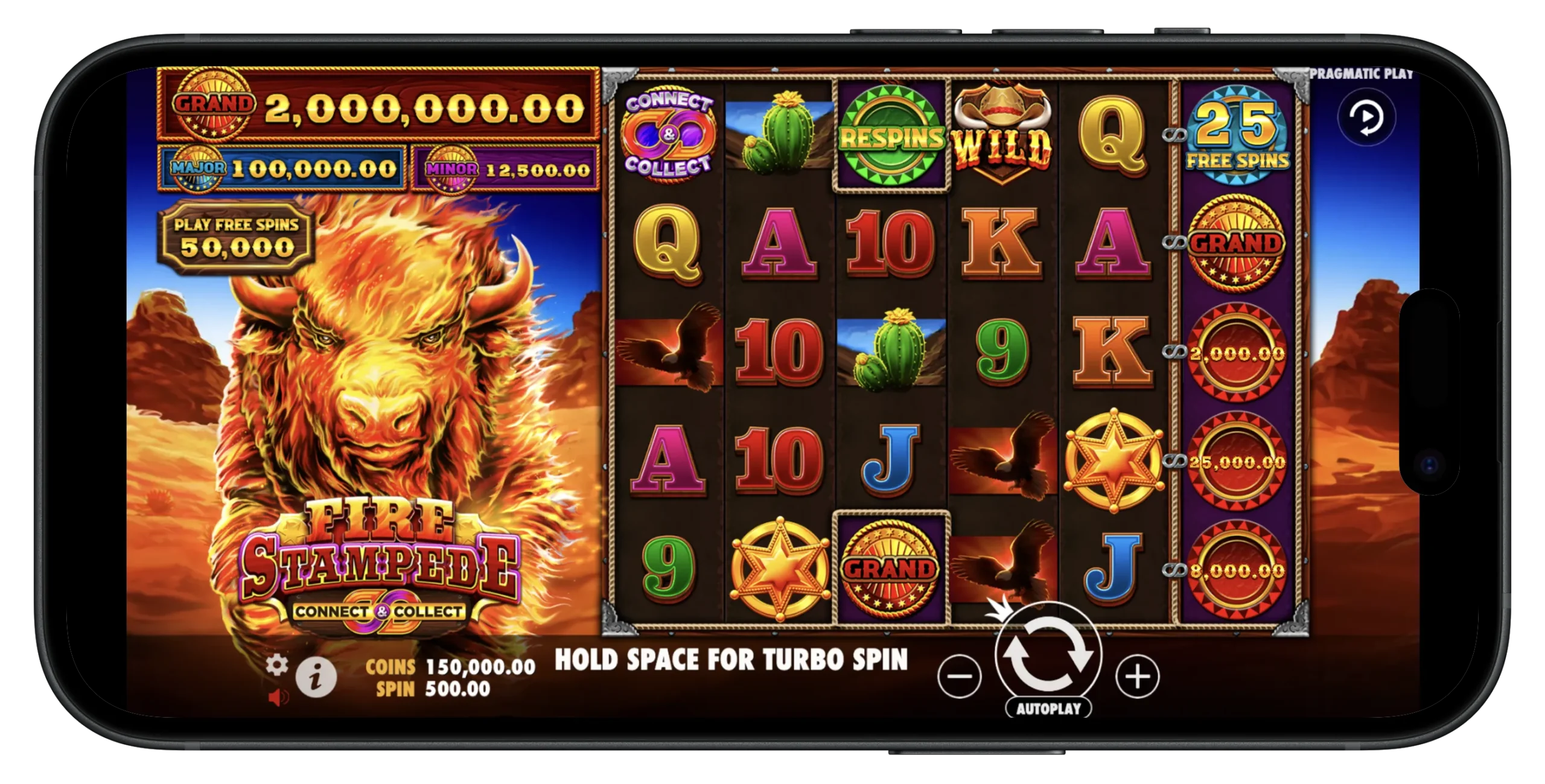 Fire Stampede on WOW Vegas on Mobile.