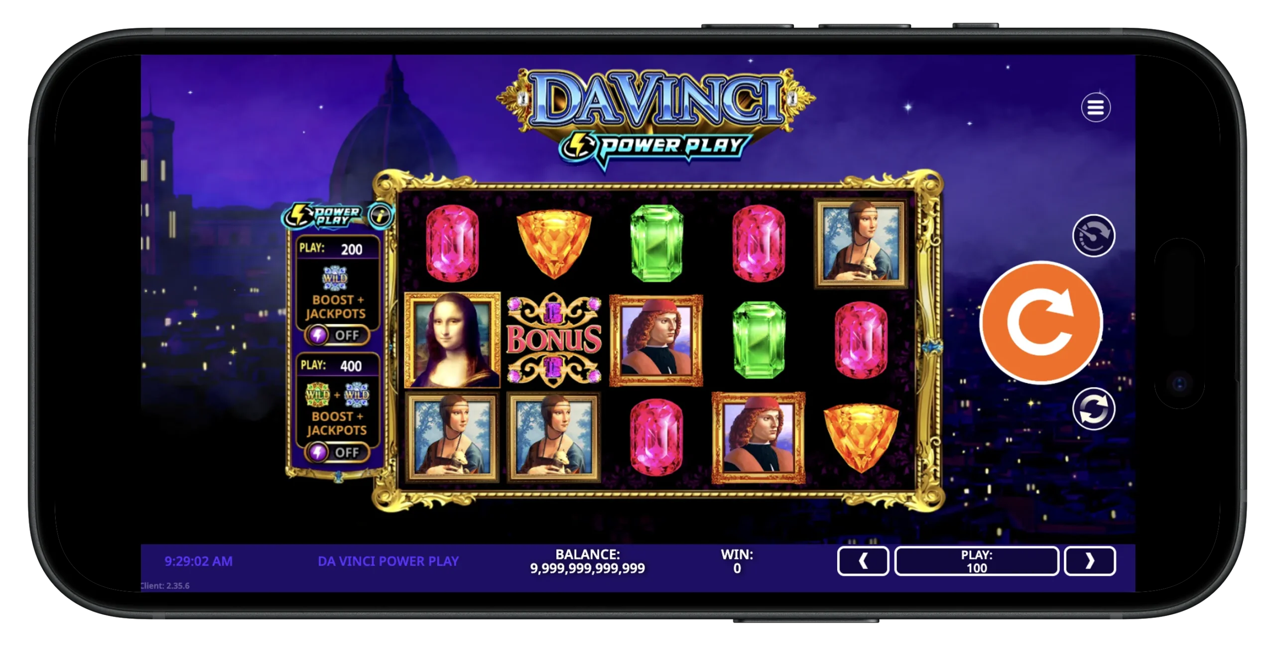 Da Vinci Power Play on Mobile.