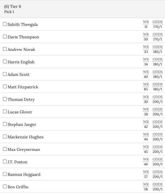 pga tier 6