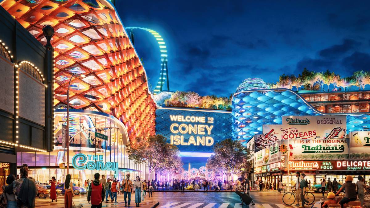 the coney island casino plan calls for a revitalization of the whole area around nathan's famous hot dogs.