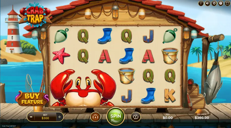 the gameplay interface for Crab Trap