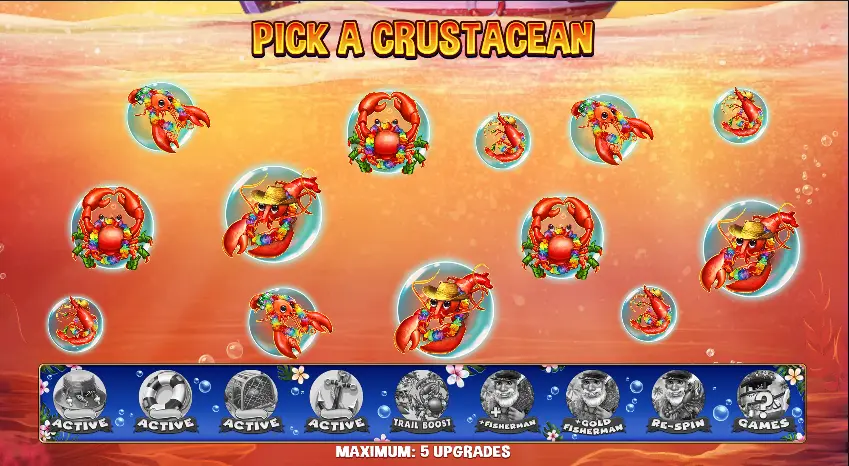 the gameplay interface for Crabbin for Cash Extra Big Splash
