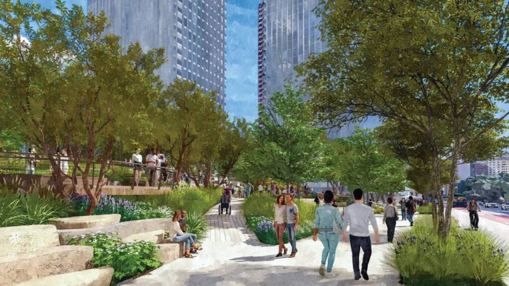 the freedom plaza project in new york city is getting support from the community according to a new poll that was just released.