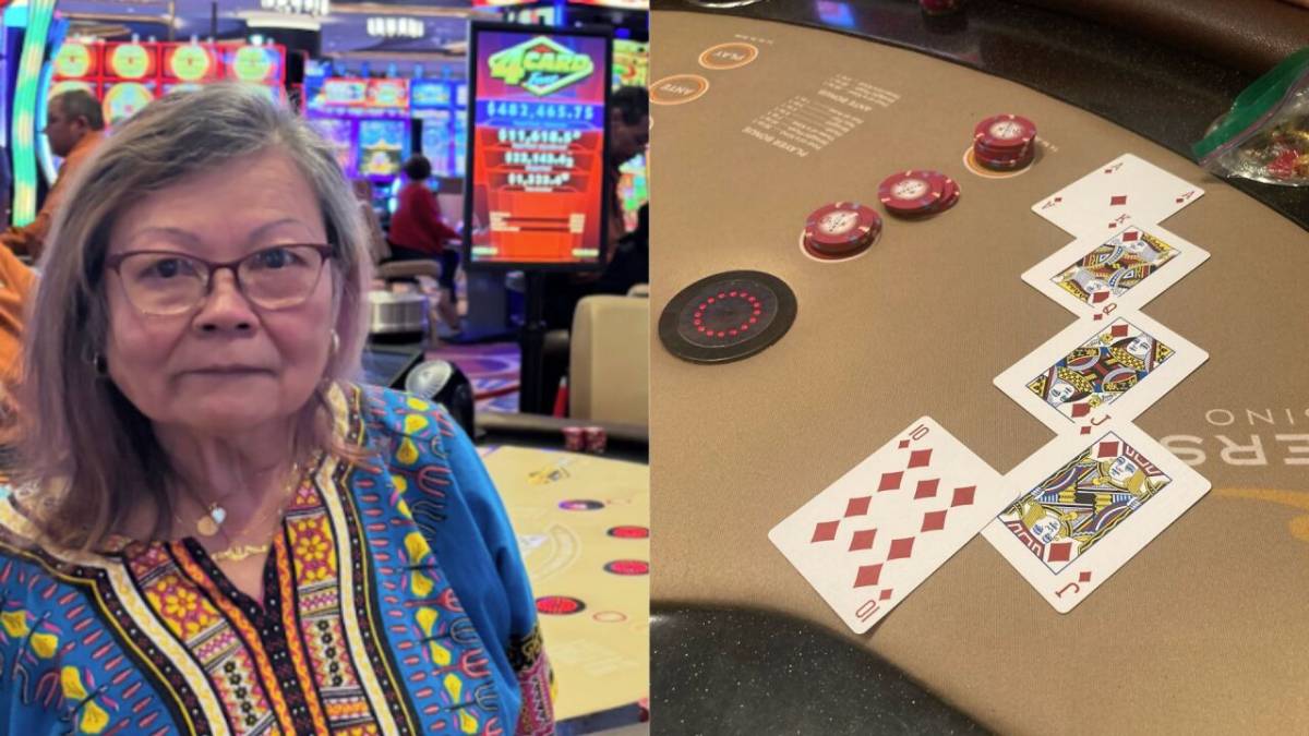 a Virginia Beach woman won more than $400,000 by hitting a jackpot while playing poker at Rivers Casino Portsmouth