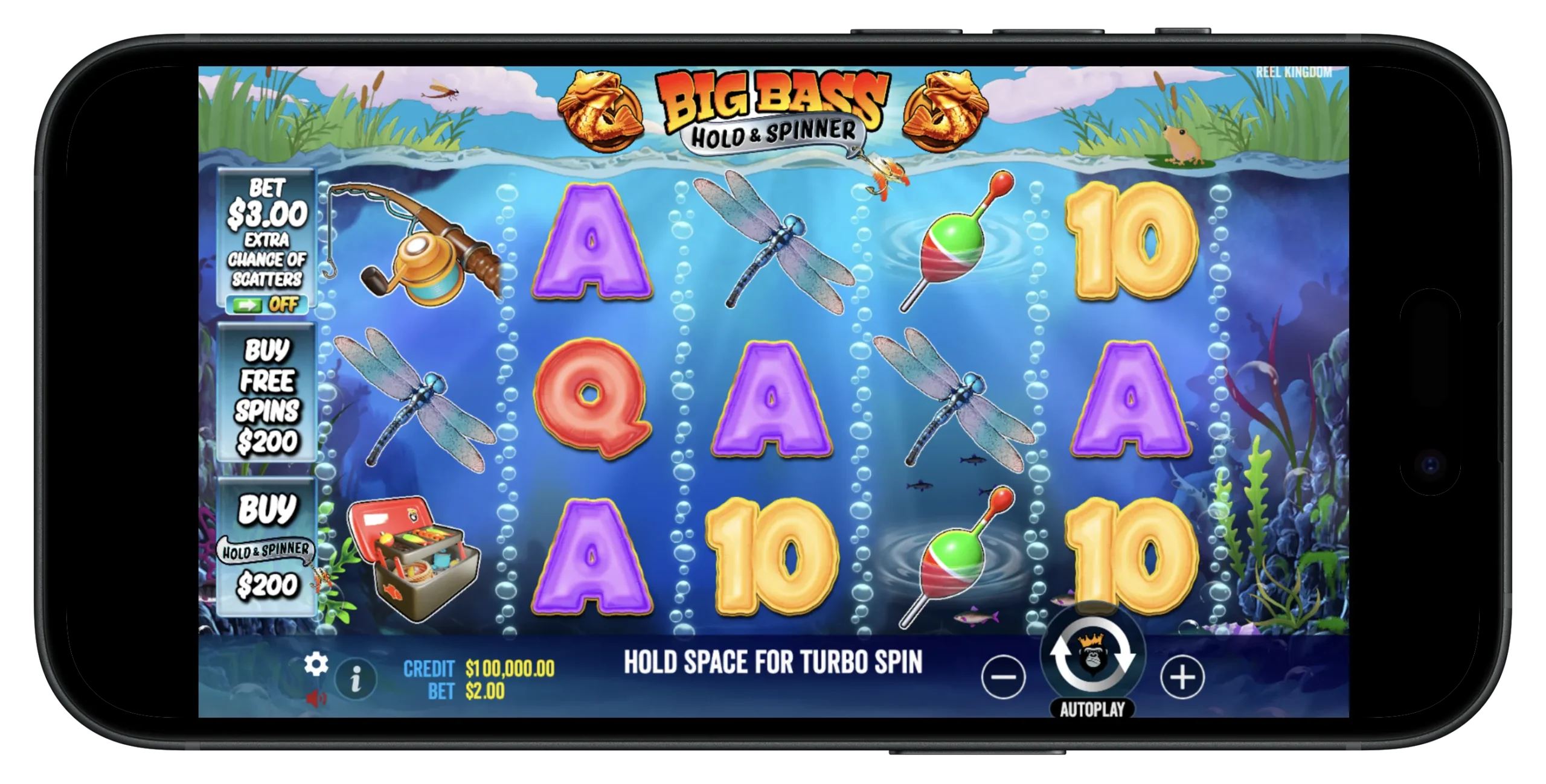 Big Bass Hold & Spinner slot on mobile.