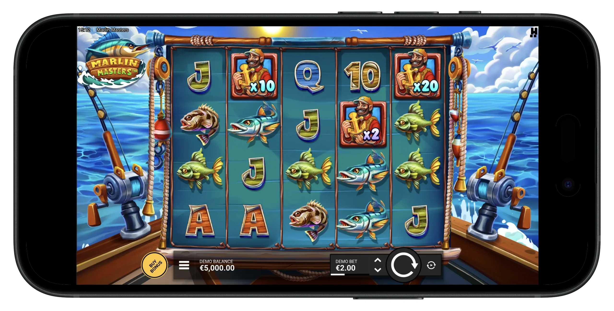 Marlin Masters slot on mobile.